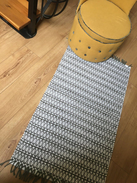 ABI Grey Scandi design cotton rug 60 x 120 cm Last 4 Heavily discounted.