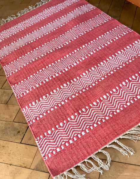 DALARNA RED Swedish Cotton Trasmatta Area Rug 5 sizes