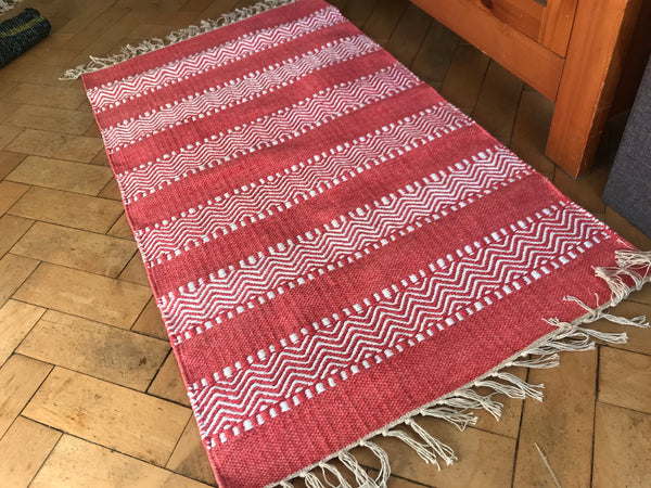 DALARNA RED Swedish Cotton Trasmatta Area Rug 5 sizes