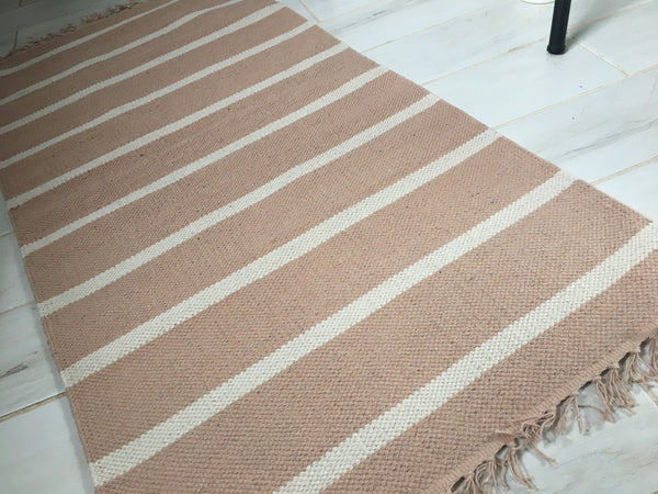 YSTAD Pure Cotton Rug Blush/Natural 5 sizes SPECIAL PRICE!