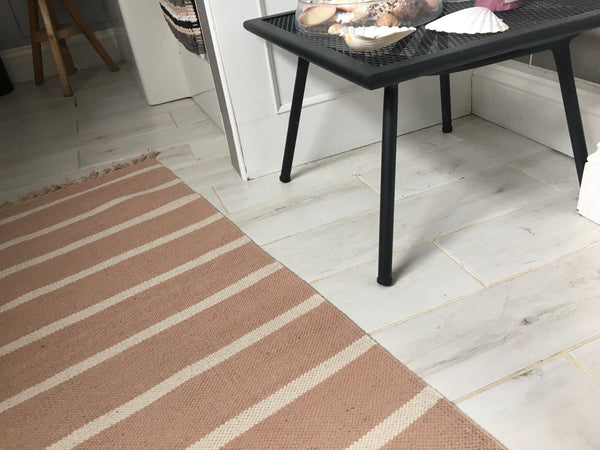 YSTAD Pure Cotton Rug Blush/Natural 5 sizes SPECIAL PRICE!