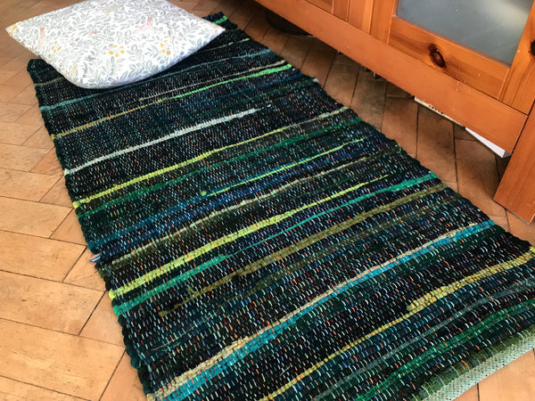 SKOGEN Handwoven Rag Rug in Greens 4 sizes