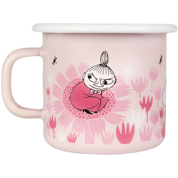 MUURLA Steel Enamel Cup "Moomins in the Garden" 2.5 dl - 2 only!