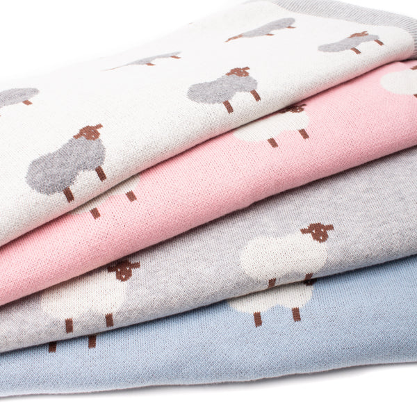 Snufie Organic Cotton "Sheep" Baby Blanket Pink Last one!