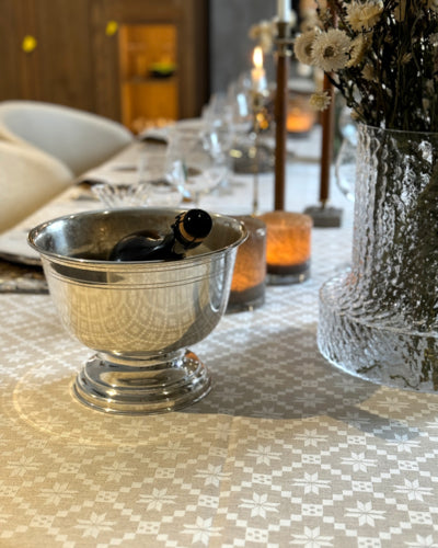 EKELUND "Åtterbladrose White" Organic Cotton tablecloth 4 sizes