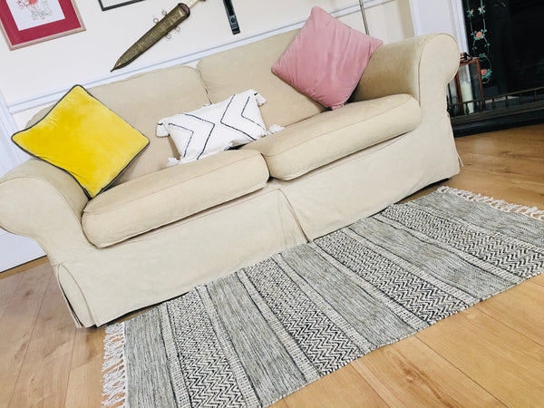 DALARNA GREY Swedish Trasmatta 6 sizes