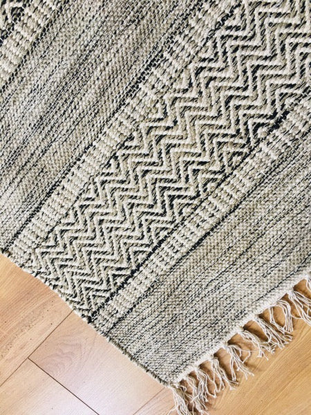 DALARNA GREY Swedish Cotton Trasmatta Area Rug 5 sizes