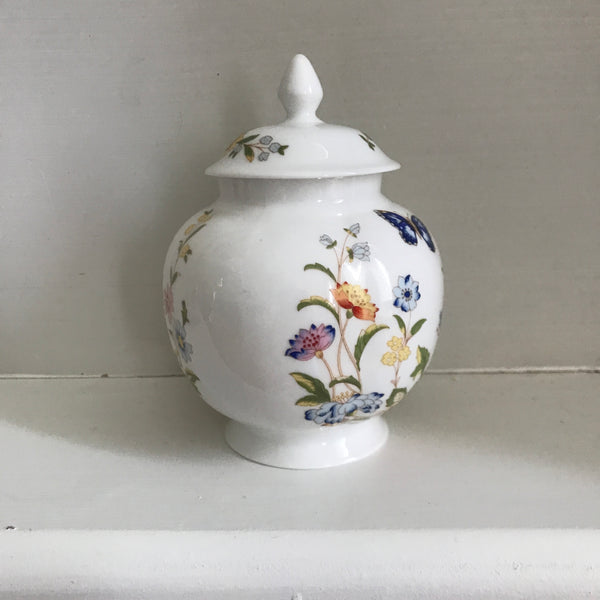 Vintage Aynsley Lidded Jar Cottage Garden Design