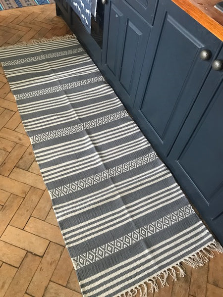 SKÅNE GREY Swedish Cotton Trasmatta Runner 70 x 200 cm 1 only Less than half price!