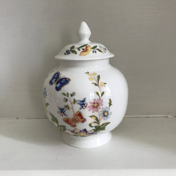 Vintage Aynsley Lidded Jar Cottage Garden Design