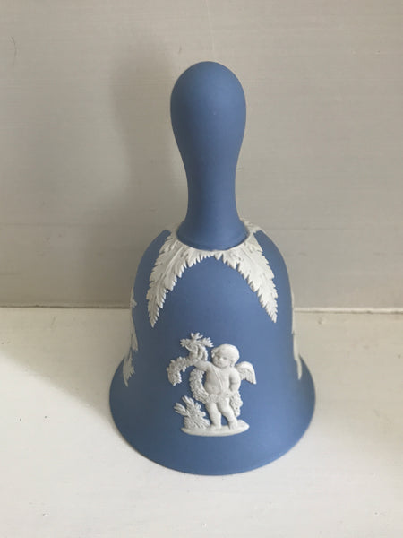 Vintage Wedgewood Blue Jasperware Dinner Bell Cupids Design