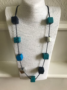 ERNESTO DE BARCELONA Designer "Vilna Cyan" Handmade Necklace