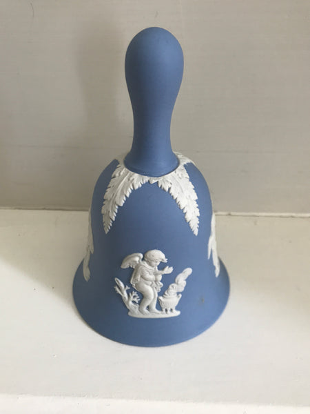 Vintage Wedgewood Blue Jasperware Dinner Bell Cupids Design