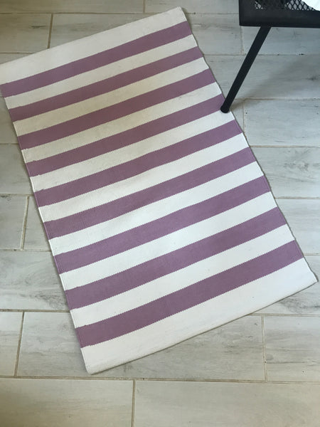 GODIS Pink Candystriped Cotton Rug 60 x 90 cm 1 only