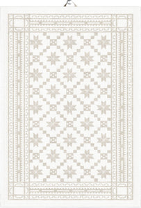 EKELUND "Åtterbladrose White" Organic Cotton/Linen decorative hand towel 35 x 50 cm.