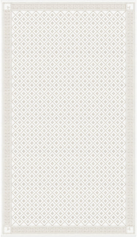 EKELUND "Åtterbladrose White" Organic Cotton/Linen tablecloth 150 x 260 cm.