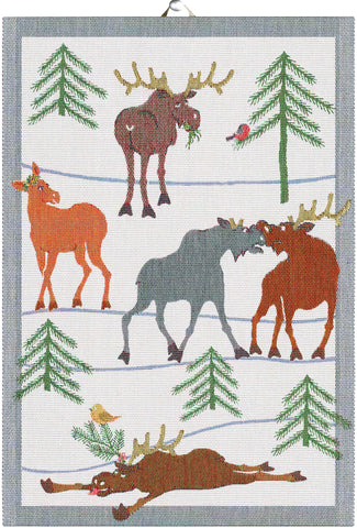 EKELUND "Clumsy Moose" Organic Cotton Decorative Hand Towel 35 x 50 cm