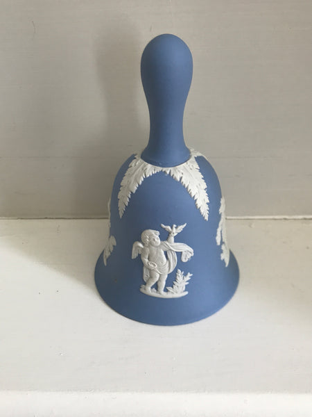 Vintage Wedgewood Blue Jasperware Dinner Bell Cupids Design