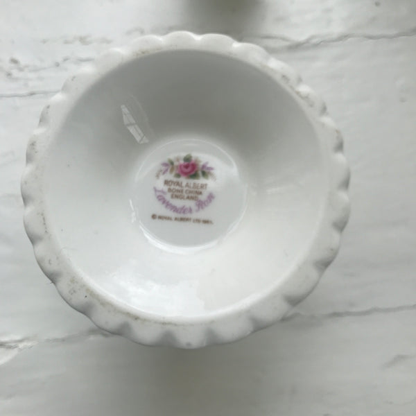 Vintage Royal Doulton China Candlestick in Lavender Rose Design