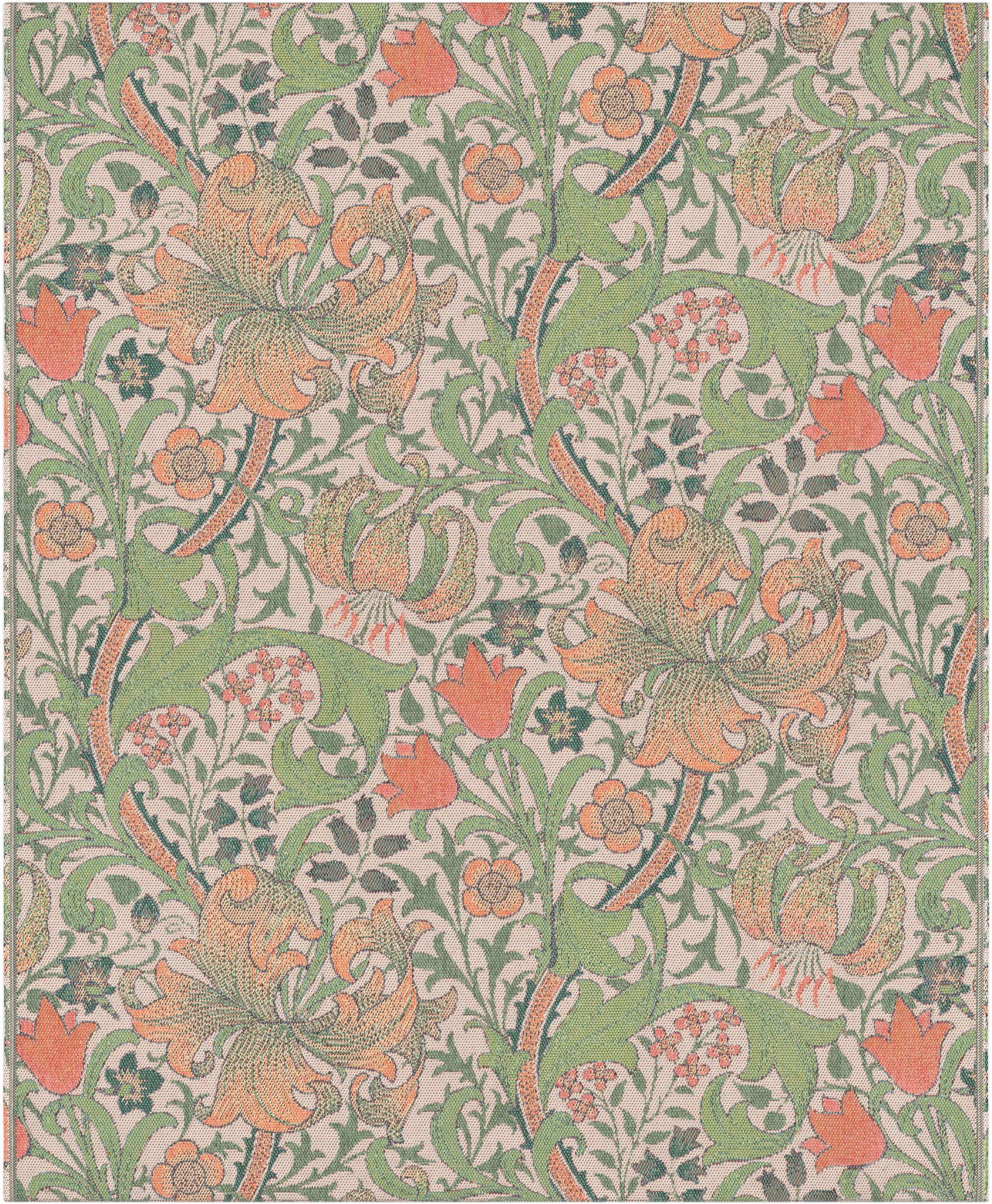 EKELUND "Golden Lily" William Morris Organic Brushed Cotton Throw 140 x 170 cm