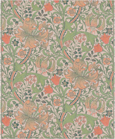 EKELUND "Golden Lily" William Morris Organic Brushed Cotton Throw 140 x 170 cm