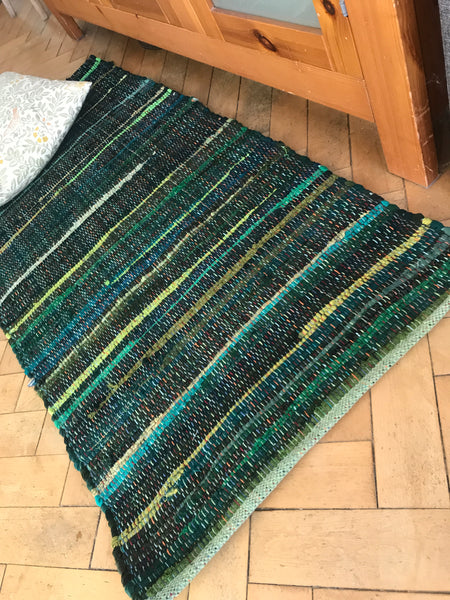 SKOG Handwoven Rag Rug in Greens in 4 sizes