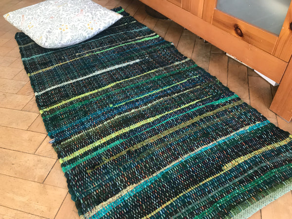 SKOG Handwoven Rag Rug in Greens in 4 sizes