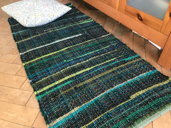 SKOG Handwoven Rag Rug in Greens in 4 sizes