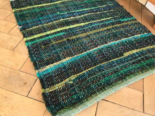 SKOG Handwoven Rag Rug in Greens in 4 sizes