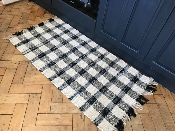 RUTIG Swedish Design Black & White Luxurious Cotton Rug 5 sizes NEW!!