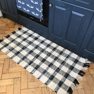 RUTIG Swedish Design Black & White Luxurious Cotton Rug 5 sizes NEW!!