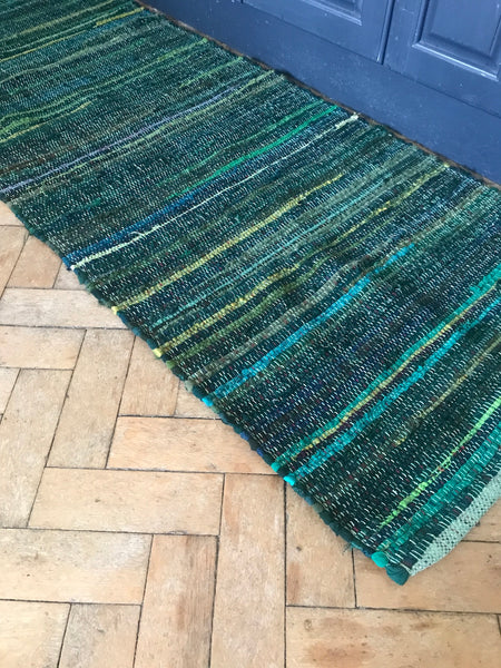 SKOGEN Handwoven Rag Rug in Greens 2 sizes