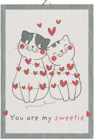 EKELUND "Love of Cats" Organic Cotton Decorative Hand Towel  35 x 50 cm