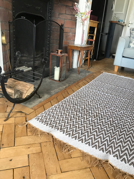 GOSIG Mocha/Offwhite Recycled Cotton Area Rug 120 x 180 cm.