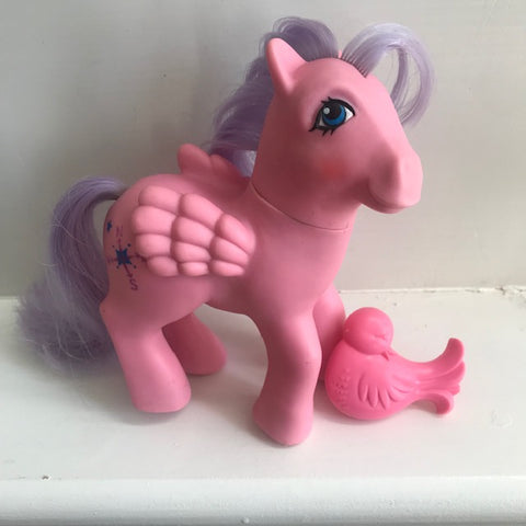 Vintage G1 My Little Pony Pegasus North Star 1984 with bird brush