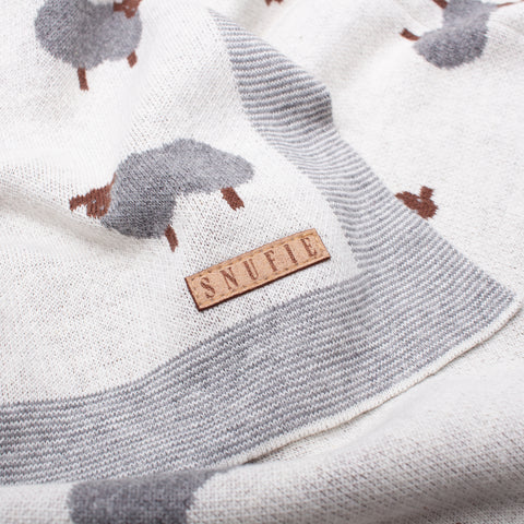 Snufie Organic Cotton "Sheep" Baby Blanket 3 colours 80 x 100 cm