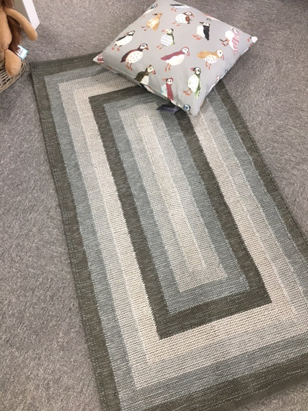 SARA BLUE OR GREY Swedish Cotton Trasmatta Rug 60 x 120 cm.  1 only each colour SALE