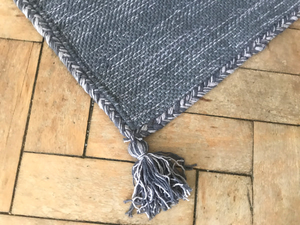 ULLA 80% Wool/20% Cotton Handwoven Rug Medium Grey 4 sizes