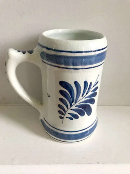 Vintage Small Delft Tankard Hand Painted Ceramic